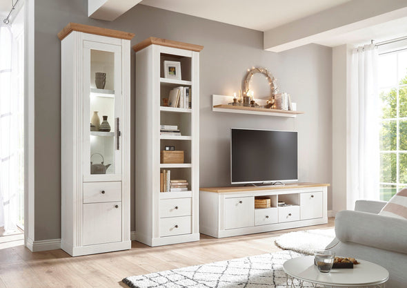 Raft înalt »Westminster« alb rustic cu aspect romantic, 61 cm latime