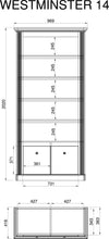 Raft înalt »Westminster« gri inchis cu aspect romantic, 97 cm latime - LunaHome.ro