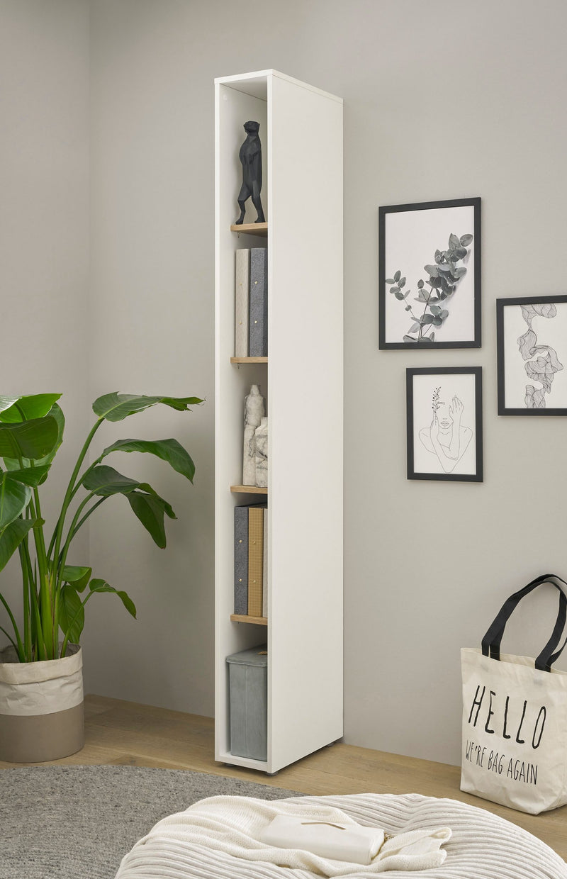 Raft îngust City Giron alb, ideal pentru acte, 20 cm lățime - LunaHome.ro