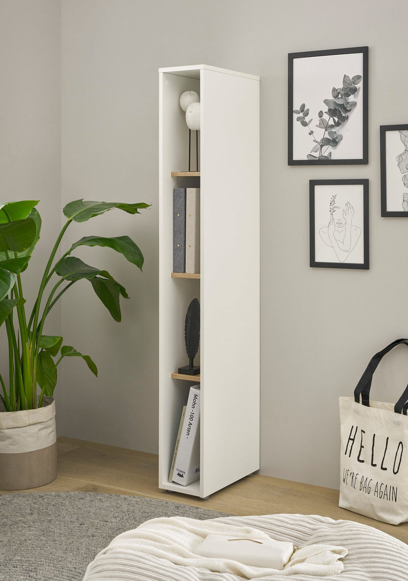 Raft îngust City Giron alb ideal pentru acte, 20 cm lățime - LunaHome.ro
