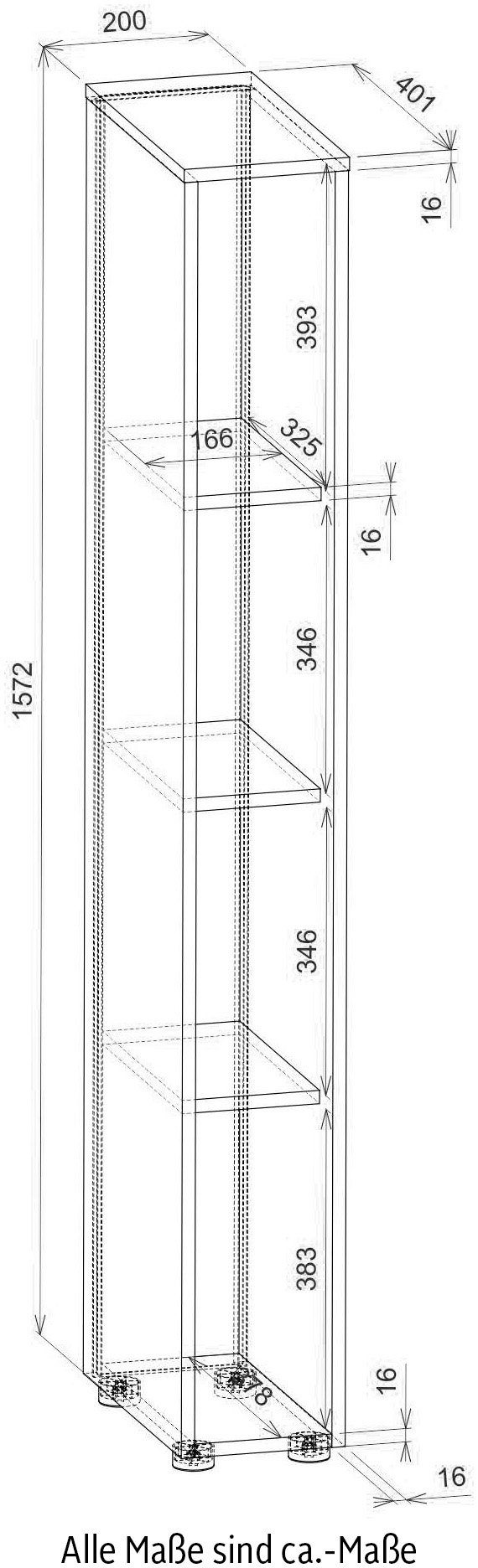 Raft îngust City Giron alb ideal pentru acte, 20 cm lățime