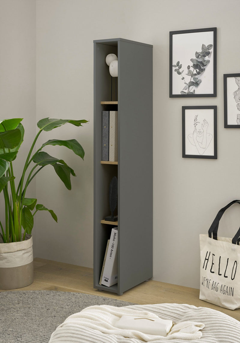 Raft îngust City Giron gri inchis, ideal pentru acte, 20 cm lățime - LunaHome.ro