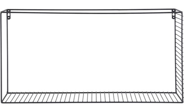 Raft modern de perete Luna din metal negru 60x12x30 cm