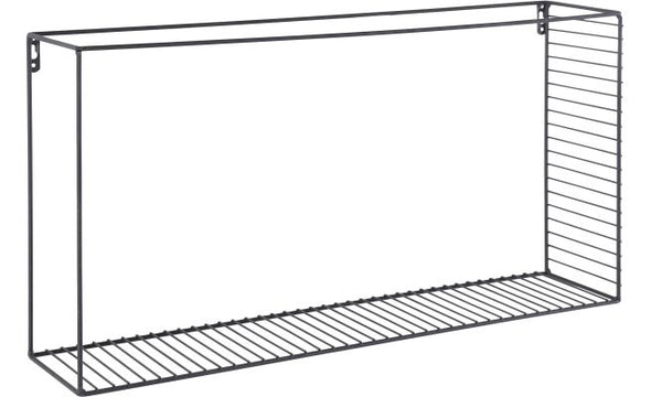 Raft modern de perete Luna din metal negru 60x12x30 cm