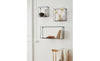 Raft modern de perete Luna din metal negru 60x12x30 cm
