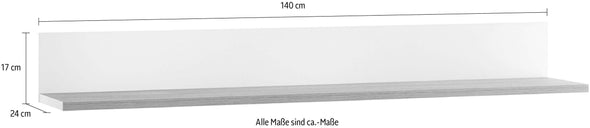 Raft pentru perete Cayman cu design minimalist, 140 cm lungime - LunaHome.ro