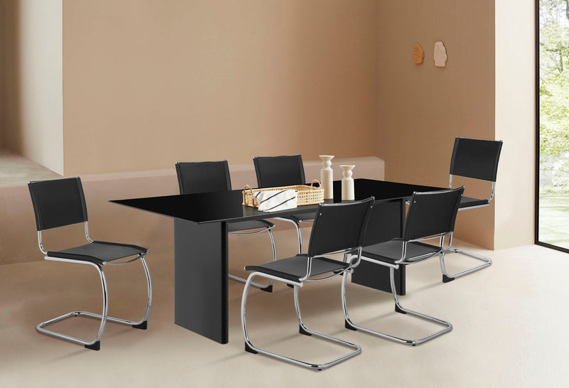 Scaun Danika LeGer Home din metal si piele eco neagra - LunaHome.ro