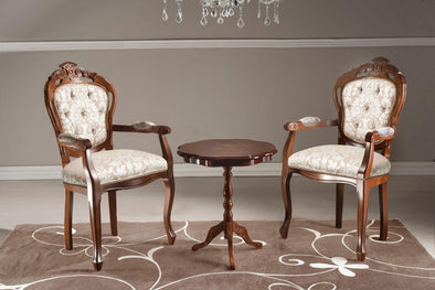 Scaun cu cotiere Veneziana in design elegant cu sculptura - LunaHome.ro