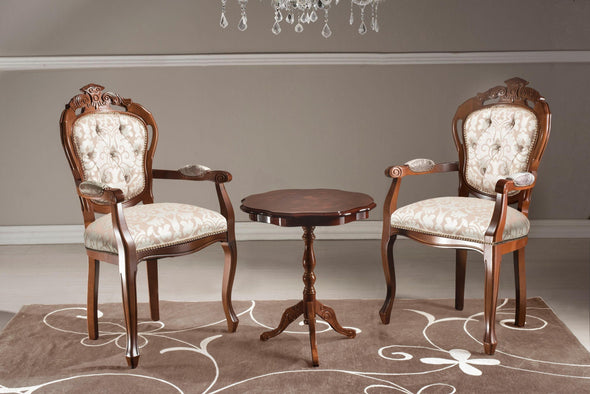 Scaun cu cotiere Veneziana in design elegant cu sculptura - LunaHome.ro
