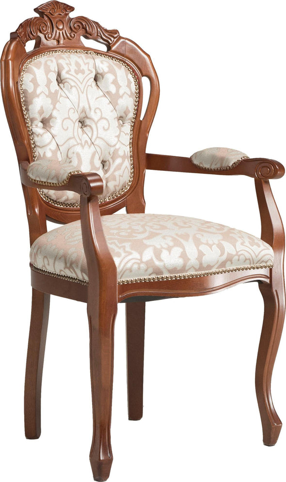 Scaun cu cotiere Veneziana in design elegant cu sculptura - LunaHome.ro