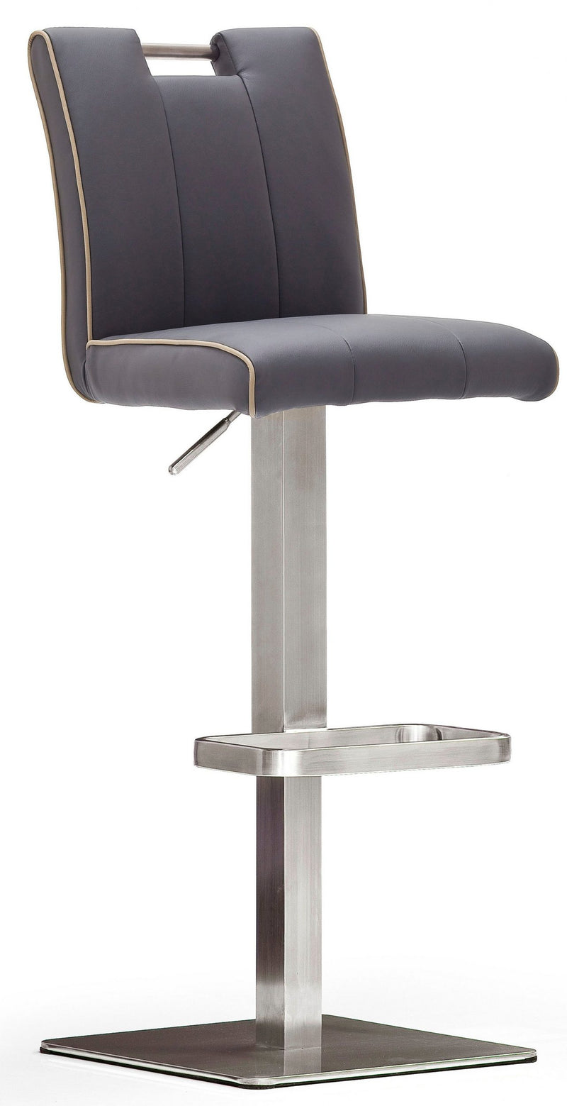 Scaun de bar Bistro Barbecool cu husa din piele eco gri - LunaHome.ro