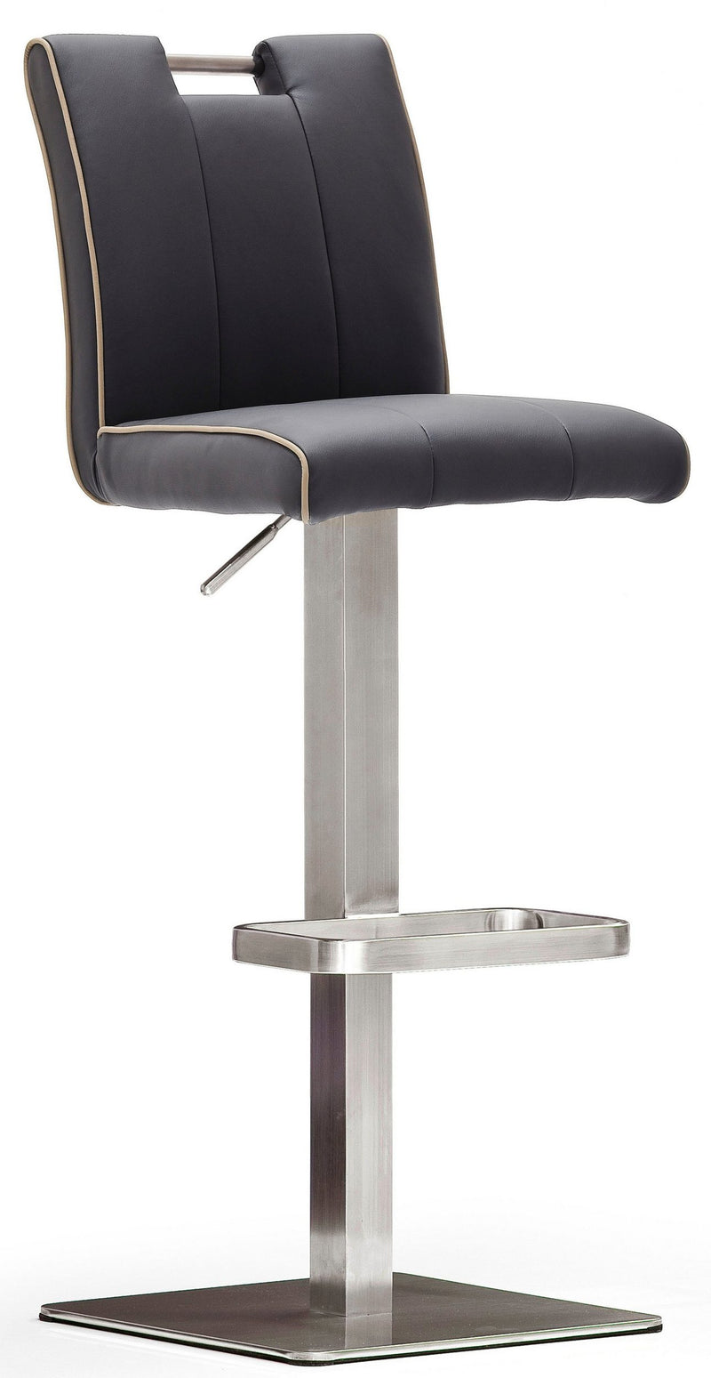 Scaun de bar Bistro Barbecool cu husa din piele eco neagra - LunaHome.ro
