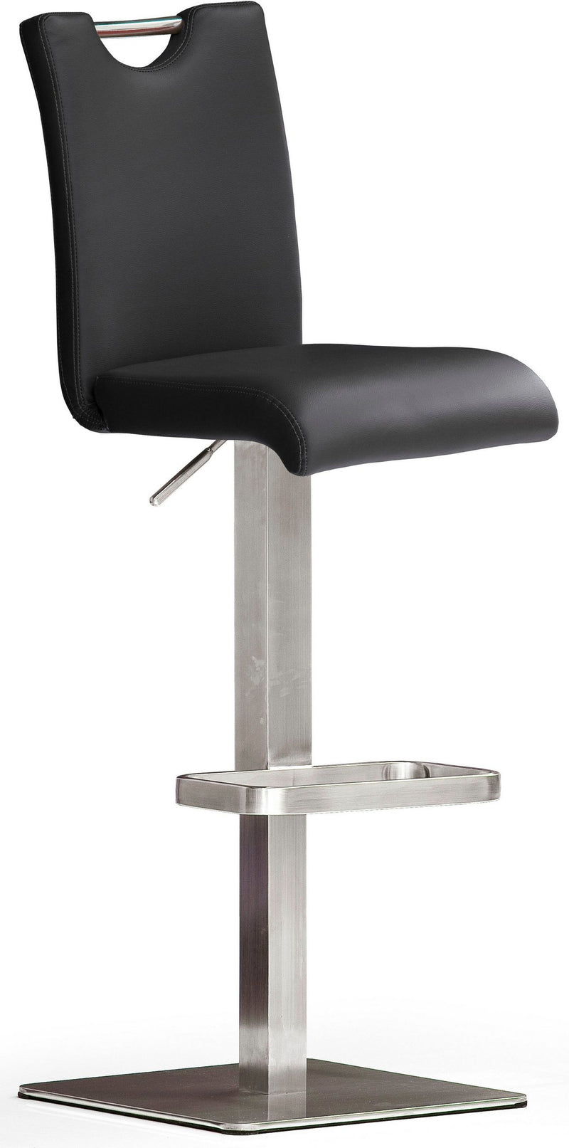 Scaun de bar Bistro Barbecool cu husa din piele naturala neagra - LunaHome.ro
