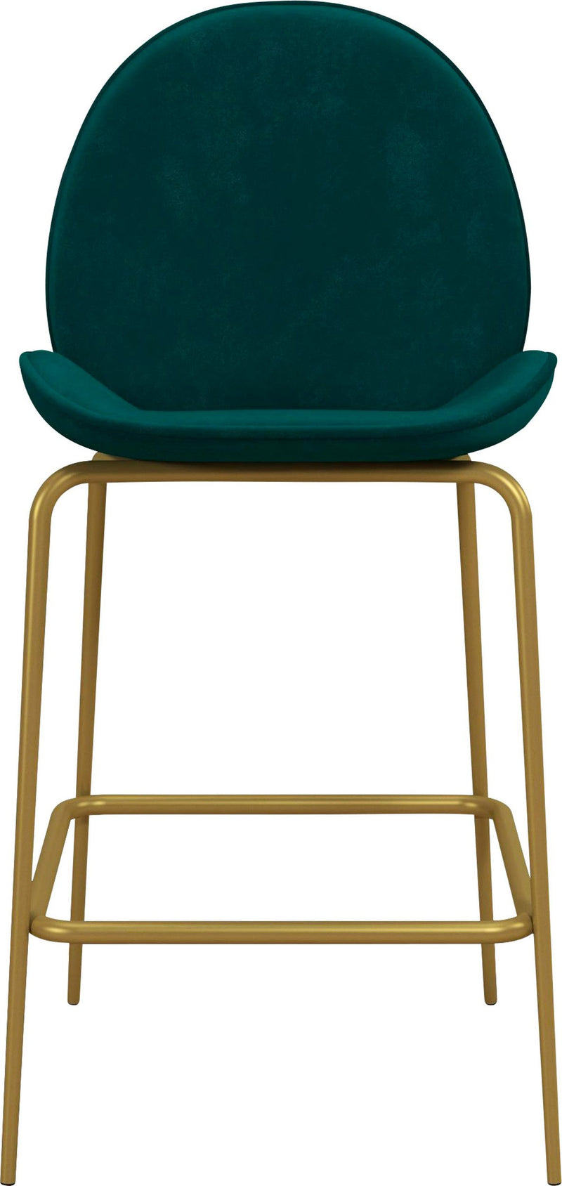 Scaun de bar CosmoLiving din catifea verde cu cadru metalic - LunaHome.ro