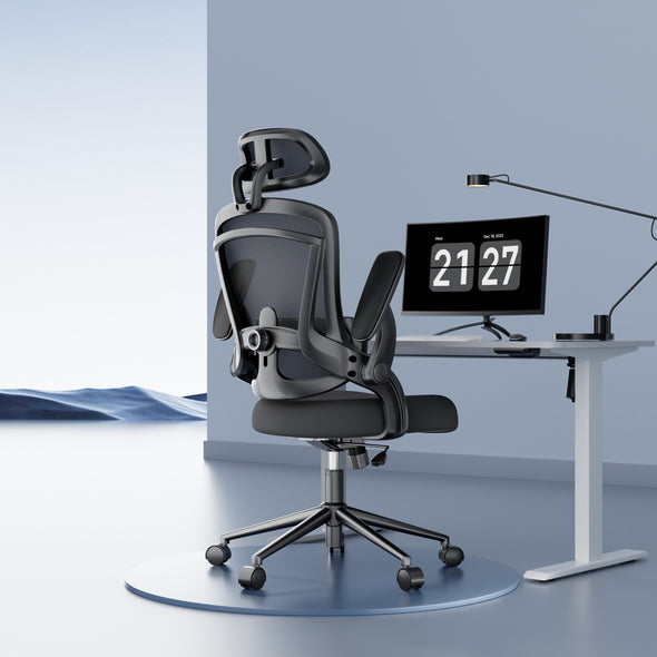 Scaun de birou Noelia negru ergonomic și reglabil - LunaHome.ro