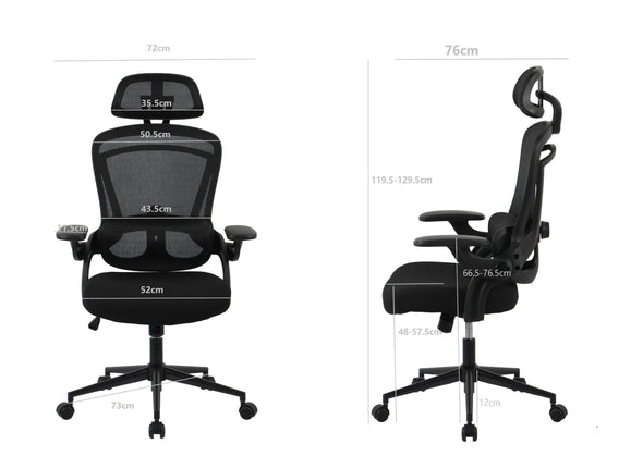 Scaun de birou Noelia negru ergonomic și reglabil - LunaHome.ro