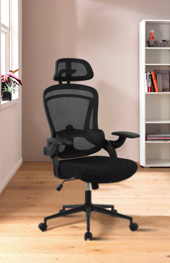 Scaun de birou Noelia negru ergonomic și reglabil - LunaHome.ro