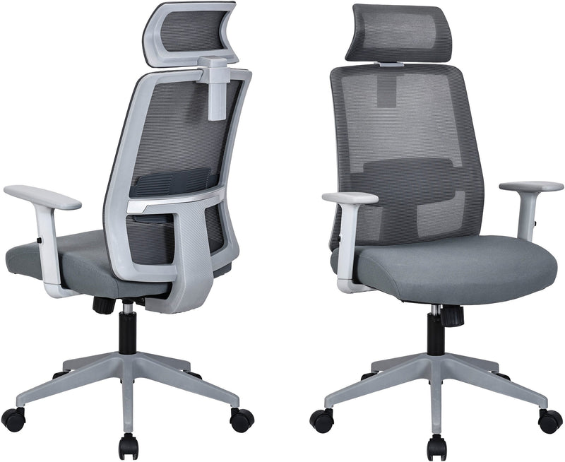 Scaun de birou Tallard ergonomic cu spate respirabil gri - LunaHome.ro