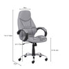 Scaun de birou Veronika reglabil din piele ecologică gri, rotativ - LunaHome.ro