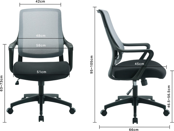 Scaun de birou ergonomic Imperia gri deschis reglabil - LunaHome.ro