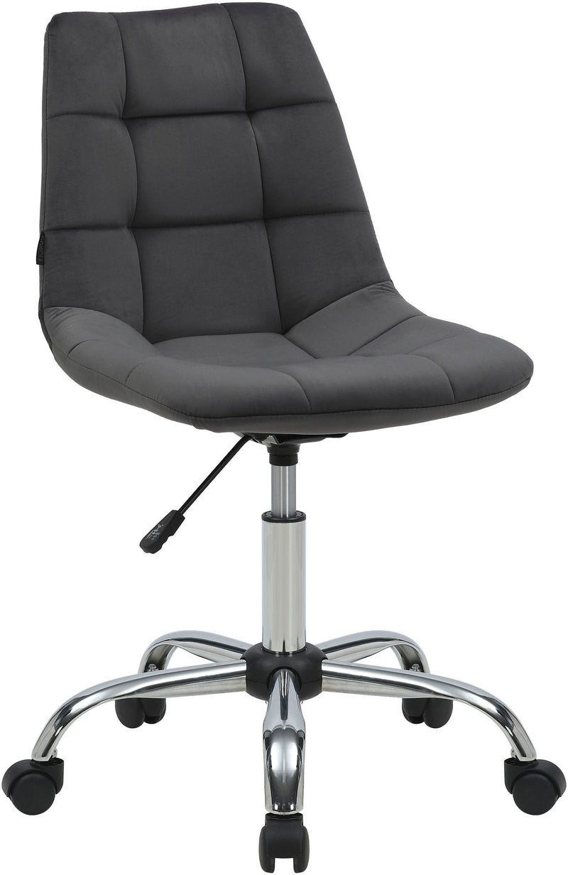 Scaun de birou reglabil Stavely din catifea antracit cu baza metalica - LunaHome.ro