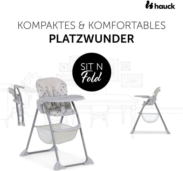 Scaun înalt Hauck Sit N Fold, pooh Explorer pliabil cu cos de depozitare - LunaHome.ro