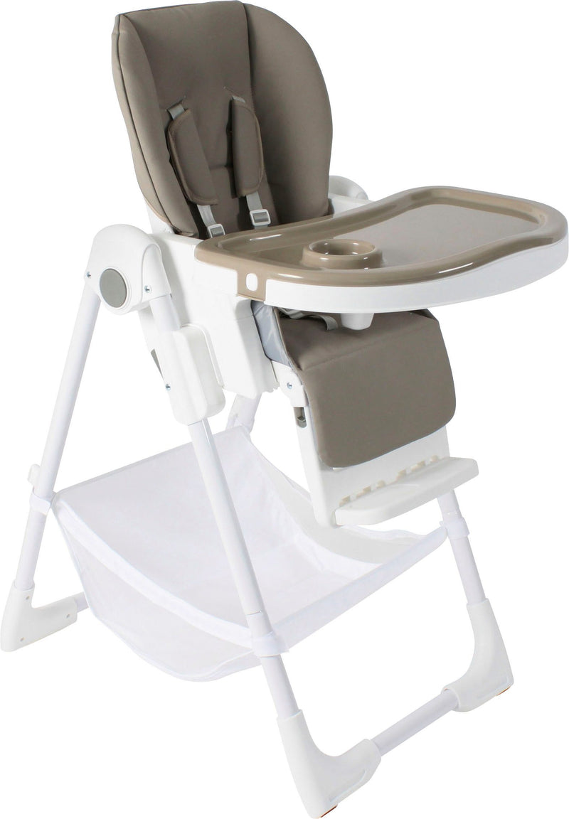 Scaun inalt de luat masa pentru copii Chic4Baby Coco cu perne Taupe - LunaHome.ro