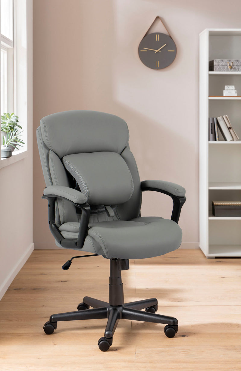 Scaun rotativ pentru birou Julia din piele ecologica Taupe - LunaHome.ro