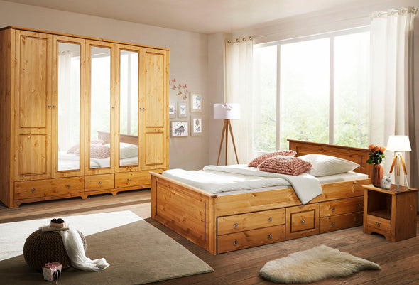 Sertar pentru pat Hugo din lemn de pin natur 199 cm lungime - LunaHome.ro