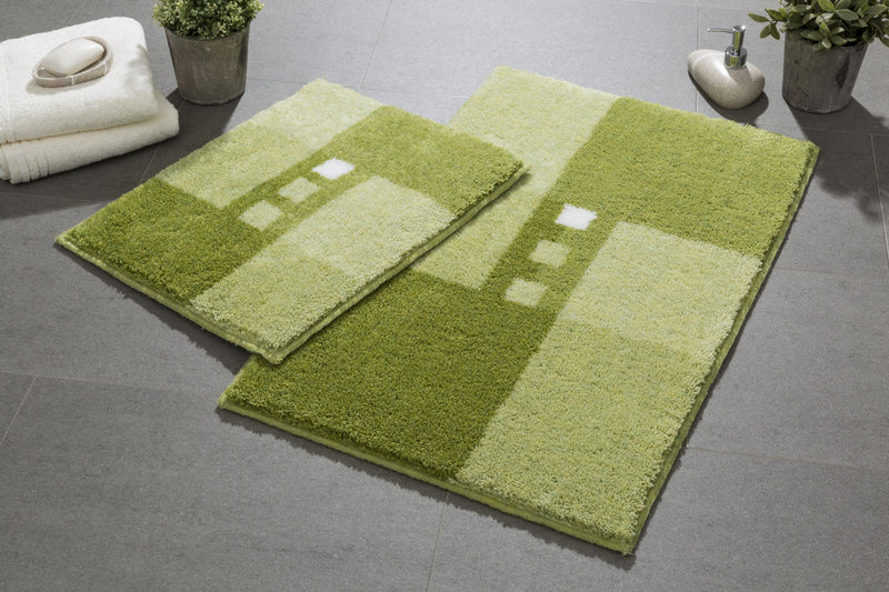 Set 2 covoare de baie Merkur lavabile in nuante de verde - LunaHome.ro