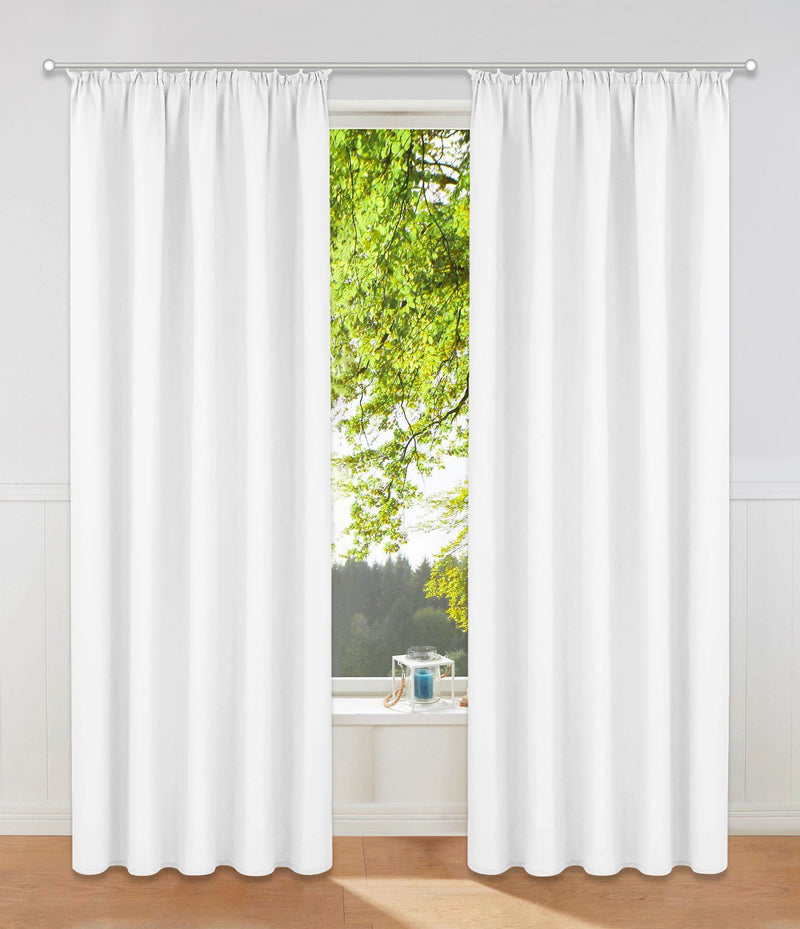Set 2 draperii Raja alb opac cu rejansa de incretire 140x245 cm - LunaHome.ro