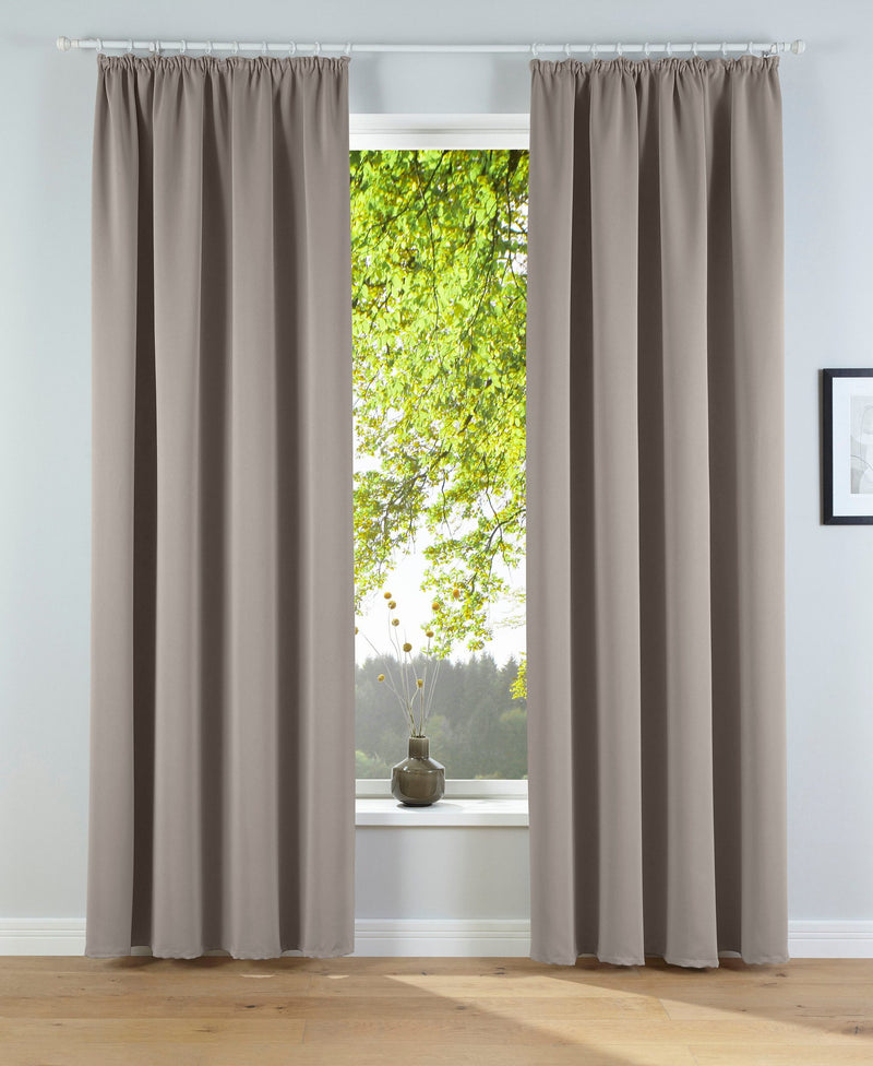 Set 2 draperii opace Solana cu rejansa montata bej nisip 140x145 cm - LunaHome.ro
