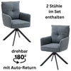 Set 2 fotolii rotative Sofia cu tapiterie negru-albastru si baza metalica - LunaHome.ro
