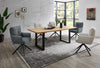 Set 2 fotolii rotative Sofia cu tapiterie negru-albastru si baza metalica - LunaHome.ro