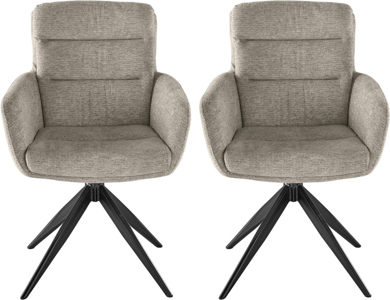 Set 2 fotolii rotative Tobi cu husa gri si picioare metalice negre - LunaHome.ro