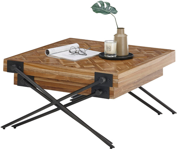 Set 2 măsuțe Akoni din lemn de tec si metal - LunaHome.ro