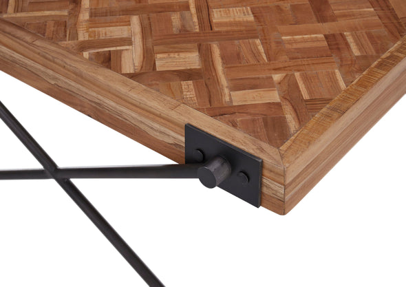 Set 2 măsuțe Akoni din lemn de tec si metal - LunaHome.ro