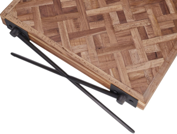 Set 2 măsuțe Akoni din lemn de tec si metal - LunaHome.ro