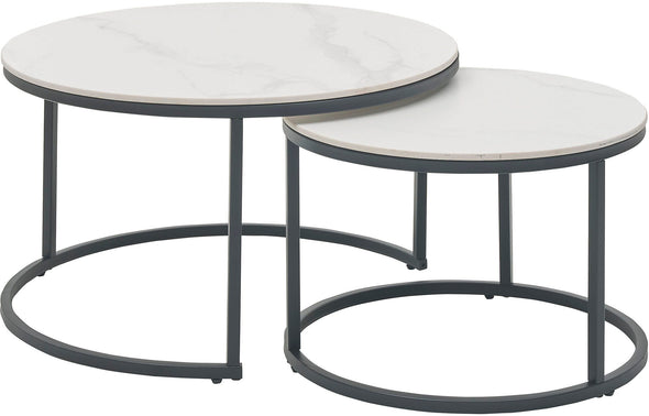 Set 2 măsuțe de cafea Gino din ceramica si metal - LunaHome.ro