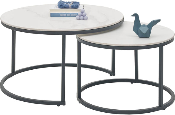 Set 2 măsuțe de cafea Gino din ceramica si metal - LunaHome.ro