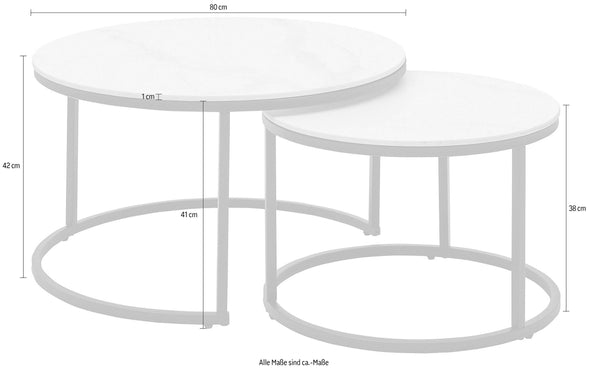 Set 2 măsuțe de cafea Gino din ceramica si metal - LunaHome.ro