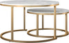 Set 2 masute de cafea Amelia rotunde cu cadru metalic - LunaHome.ro
