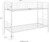 Set 2 paturi stivuibile Hayo din metal argintiu 90x200 cm