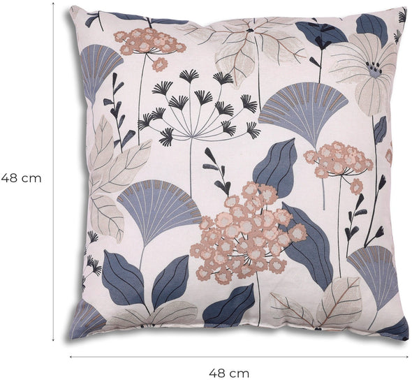 Set 2 perne decorative Klara cu model floral potrivite si la exterior 48x48 cm