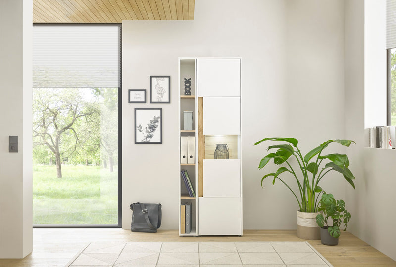 Set 2 piese mobilier City Giron cu vitrina si raft 70 cm lățime - LunaHome.ro