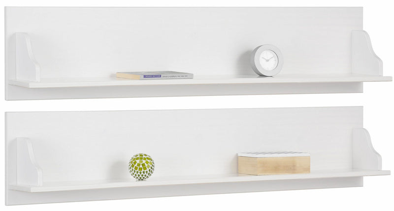 Set 2 rafturi de perete Melissa din lemn de pin alb, 120 cm lungime - LunaHome.ro