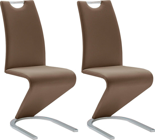 Set 2 scaune Amado MCA, din piele ecologica maro - LunaHome.ro