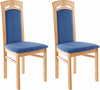 Set 2 scaune Anthony din microfibra albastru si lemn de fag - LunaHome.ro