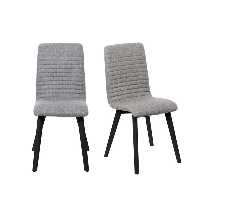 Set 2 scaune Arosa cu tapiterie gri si picioare din lemn negru - LunaHome.ro