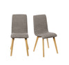 Set 2 scaune Arosa cu tapiterie maro deschis si picioare din lemn - LunaHome.ro